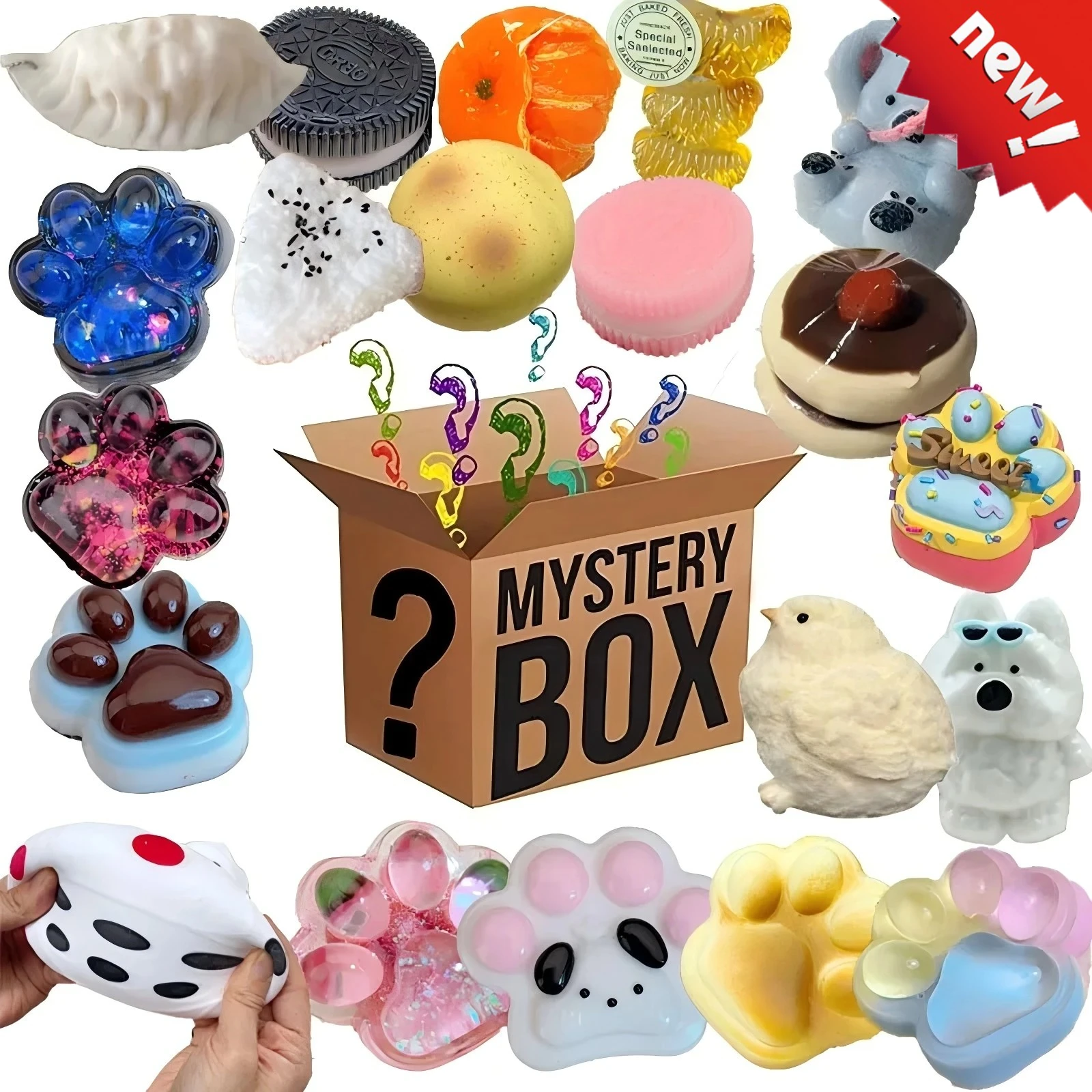 

Mystery Fidget Toy Blind Box ,Simulated Food,Antistress Foot Squishy Toy, Squeeze Toy, Mochi Squishy, Stress Reliever Toys