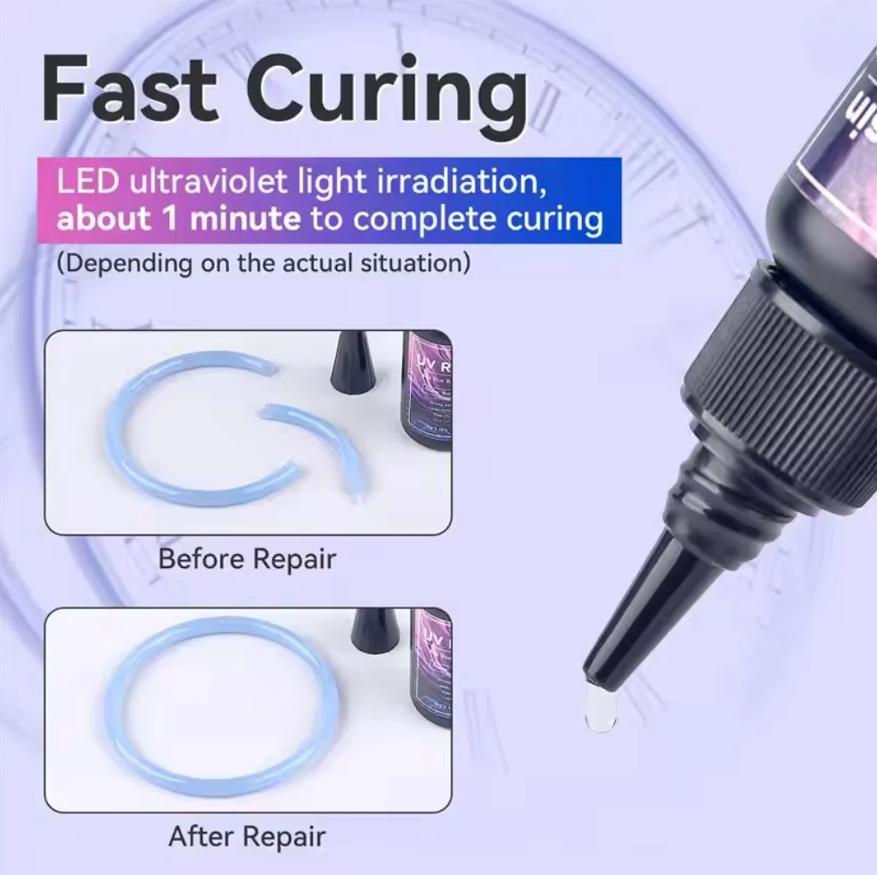 Fissaggio adesivo UV, adesivo per saldatura a freddo, plasticizer per tubi, adesivo in alluminio-plastica, riparazione parabrezza super resistente