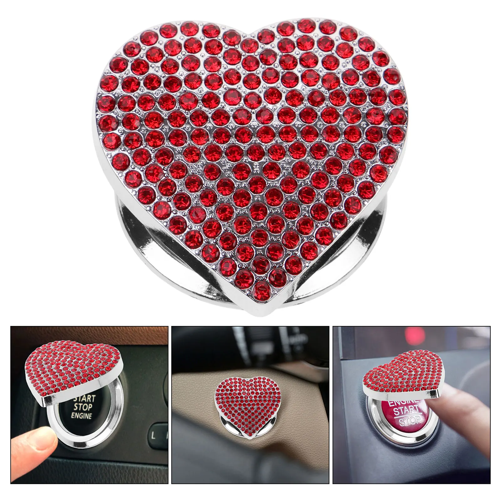 

Car Engine Start Cover Decorative Push To Start Button Protection Cover For Auto Ignition Button Decor Bling Accessories