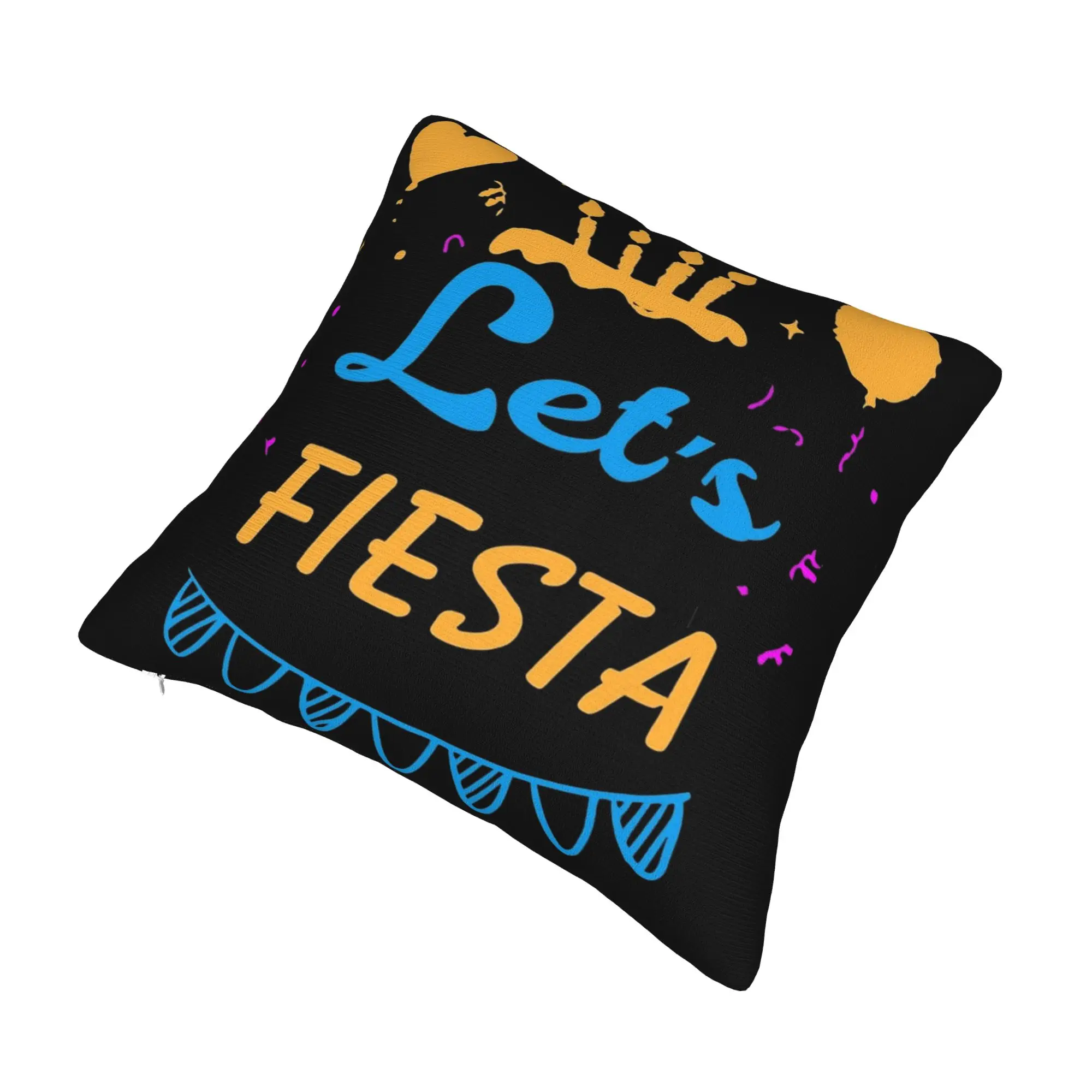 Decorative Pillow Covers Let's Fiesta Cinco De Mayo  Merch Bedroom  Throw Pillow Case Cover Zipper Multi Size