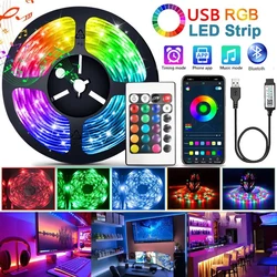 ไฟ LED พร้อมบลูทูธ, cinta USB con Control remoto, ไม้หนีบสีสําหรับตกแต่งหอพักห้องพัก Navid