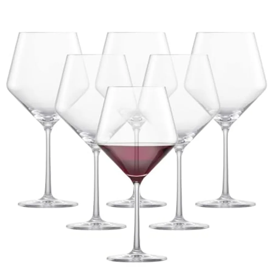 

Бокал для красного вина GLAS Pure Burgundy (набор из 6 шт.), изящные бордовые бокалы для красного вина, хрустальные бокалы из тритана, которые можно мыть в посудомоечной машине (23