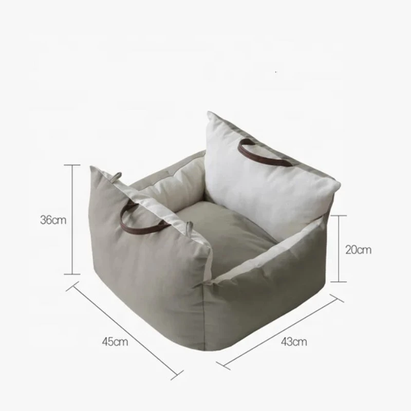 

Deluxe Travel Dog Bed Waterproof Dog Car Seat Bed Pet Booster Seat with Removable Cover