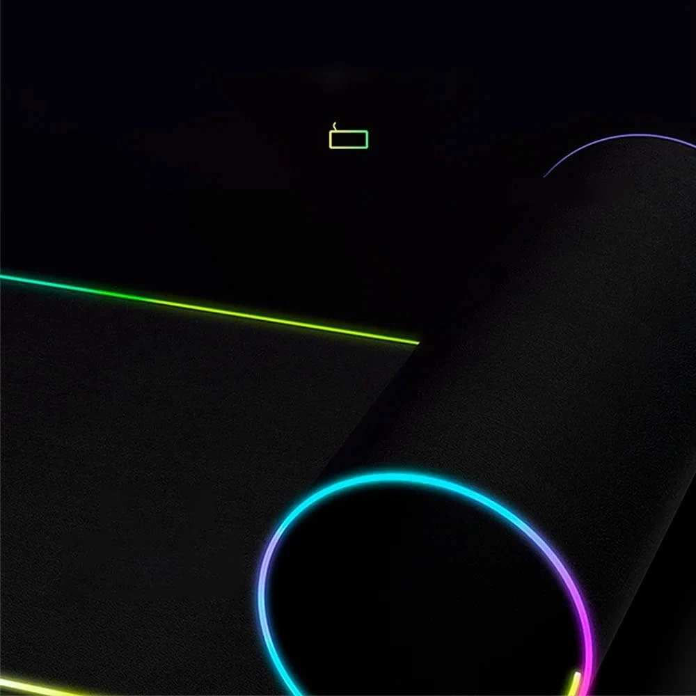 Imagem -06 - Luzes do Norte Paisagem Rgb Gaming Mousepad Grande Gamer Mousepads pc Tapete de Mesa Luminoso Mouse Pad Grande Teclado Tapetes de Mesa w