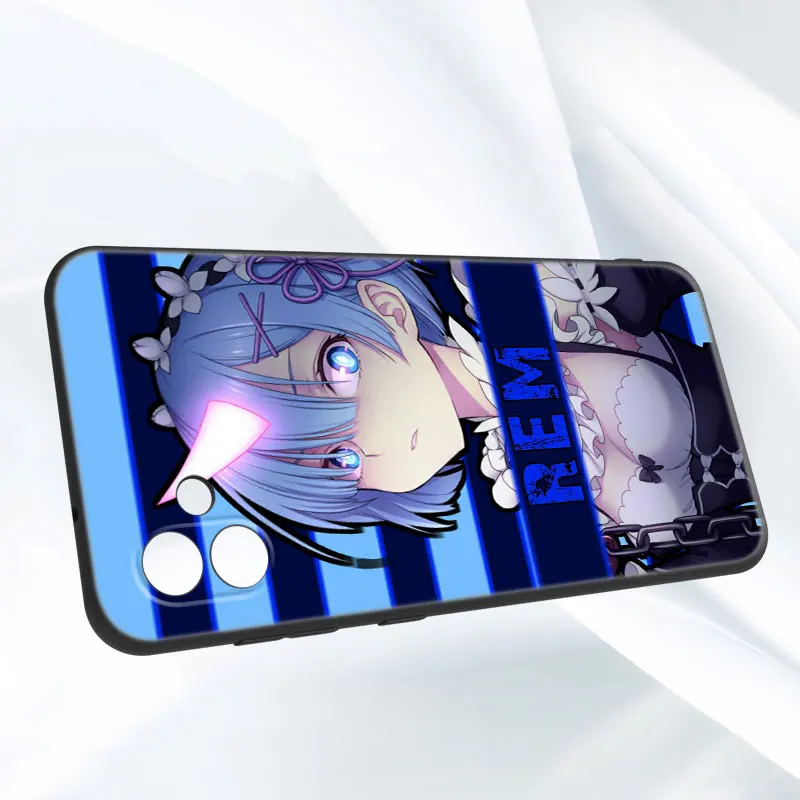 Anime Cute REM Phone Case For Samsung Galaxy A01 A03 Core A04 E A02 A05 A10 A20 A21 A30 A50 S A6 A8 Plus A7 2018 Black Cover image 4