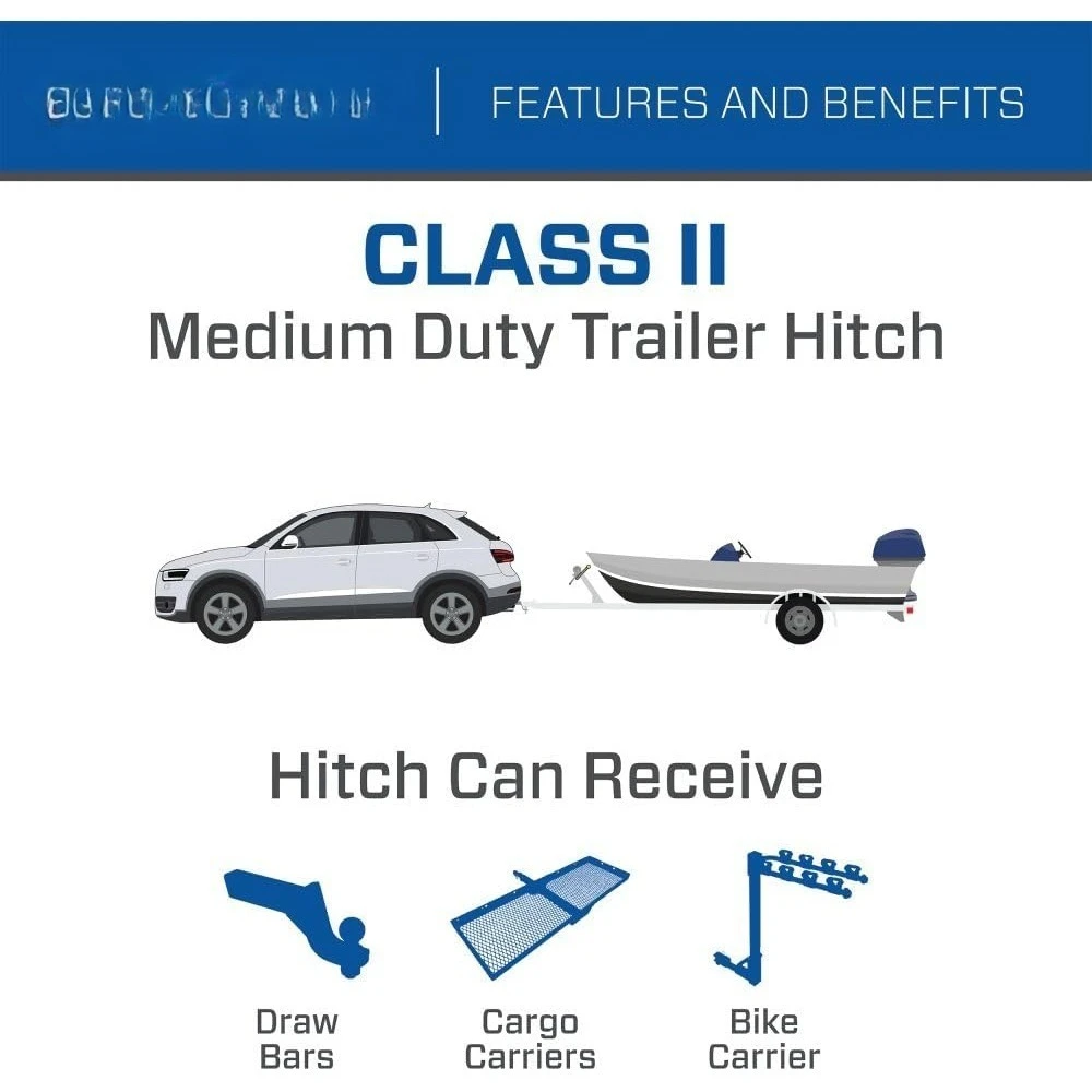 توصيل مجاني - وصلة مقطورة من الفئة 2 36660، جهاز استقبال مربع 1-1/4 بوصة، مصنوعة من الفولاذ الصلب، ما يصل إلى 350 رطلاً. تخفيضات ساخنة #4