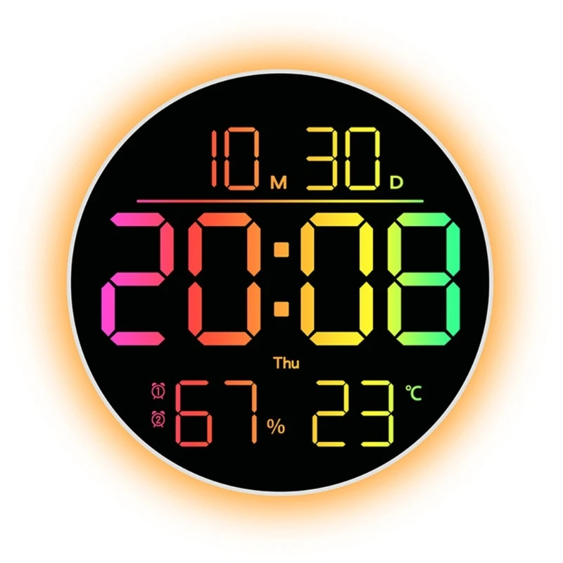 Oversized Digital Wall Clock With Dynamic Lighting A2BB