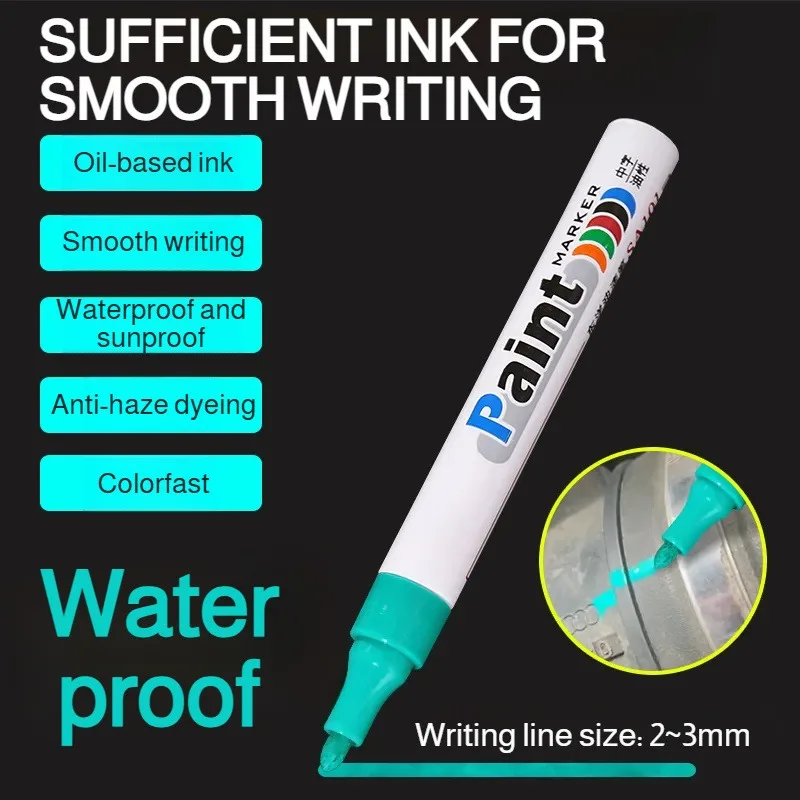 Waterproof Oil-Based Paint Pen Quick-Dry White Tire Marker Pen For Car Repair Touch-Up Marking Multi-Surface