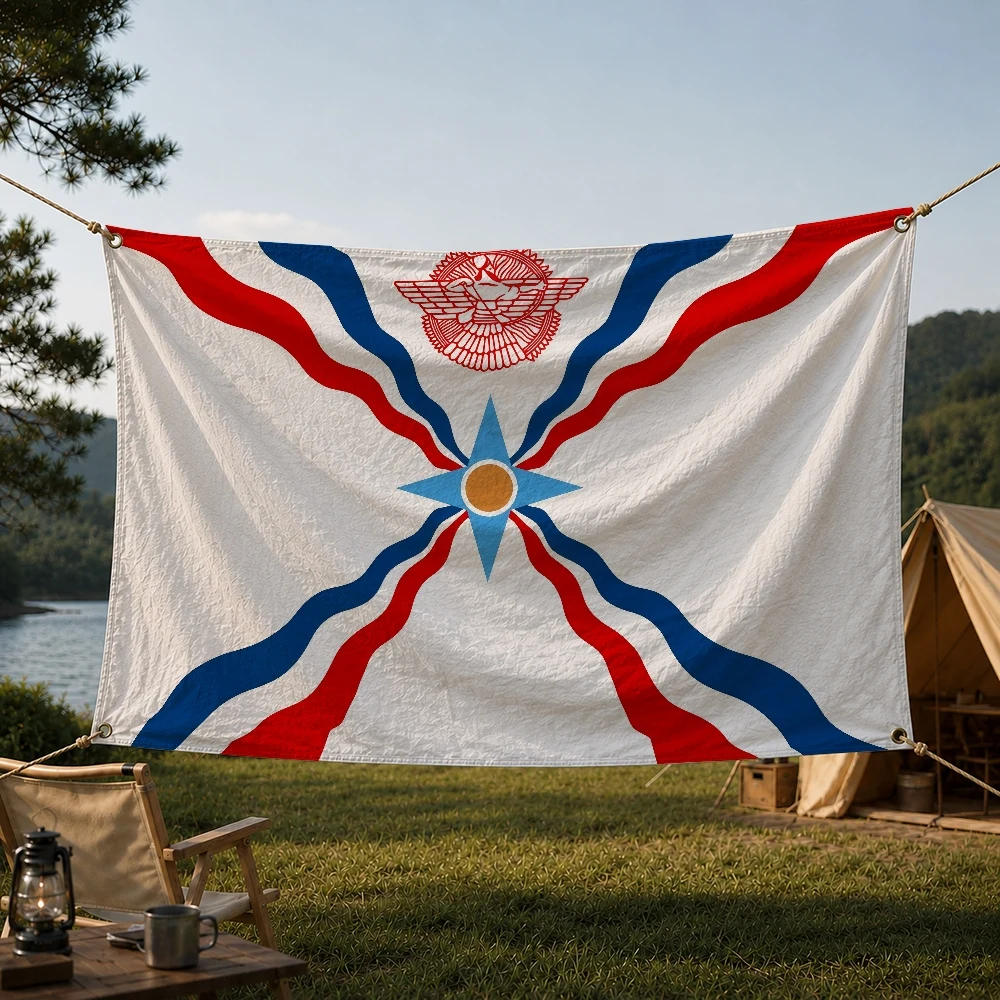 Flag Assyrian Outdoor Flag for Home Camping Party Club Decor Garden Yard Wall Hanging Banner