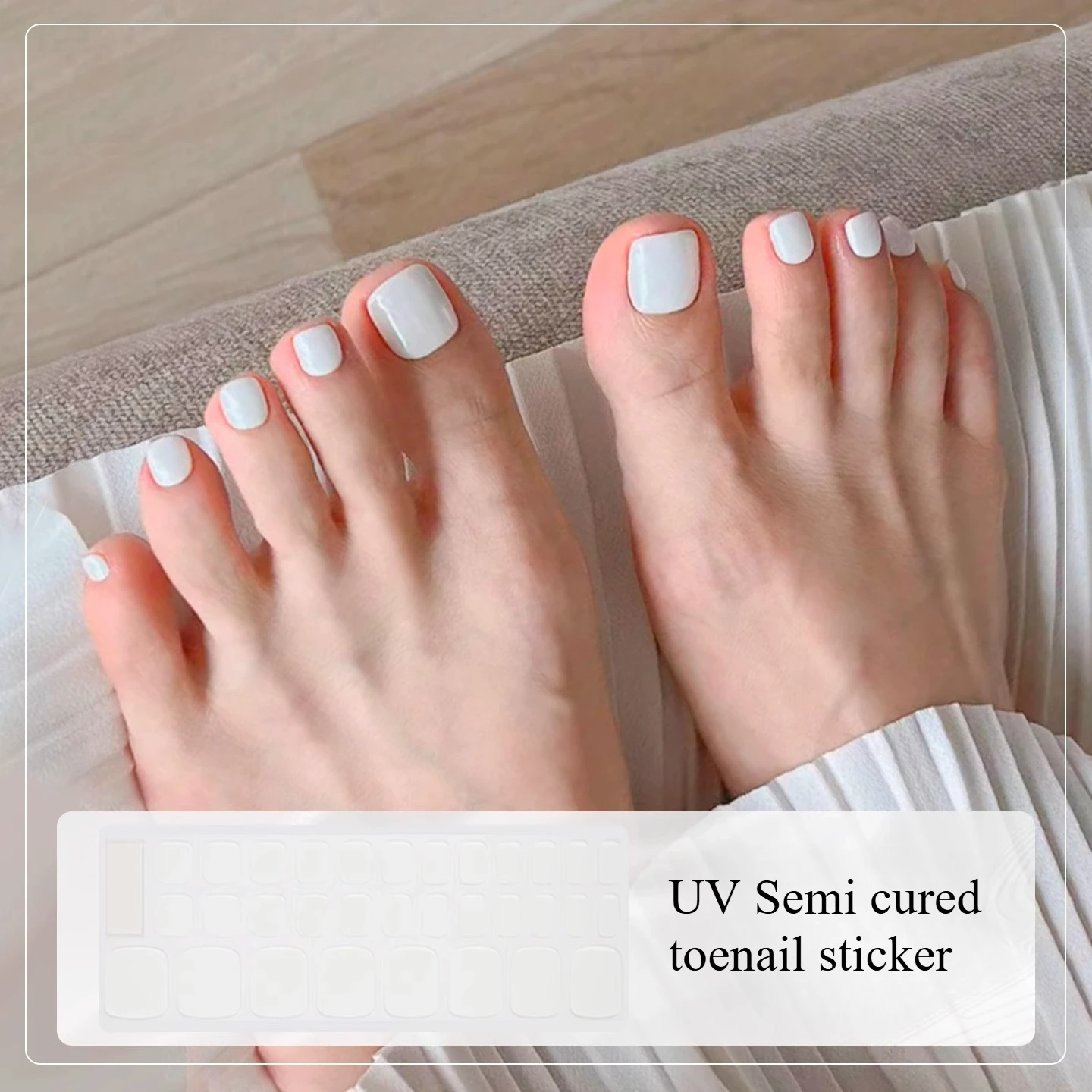 

26Tips French Leopard Print UV Gel Toenail Sticker Bronzing Dye Gradient Cross-border Semi Baked Gel Nail Sticker UV Lamp Needed