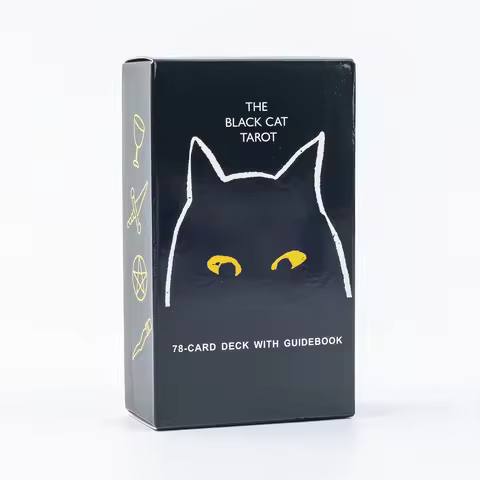 The Black Cat Tarot 78 - CARD DECK WITH GUIDEBOOK English Visions Divination Edition Deck Board Playing Games