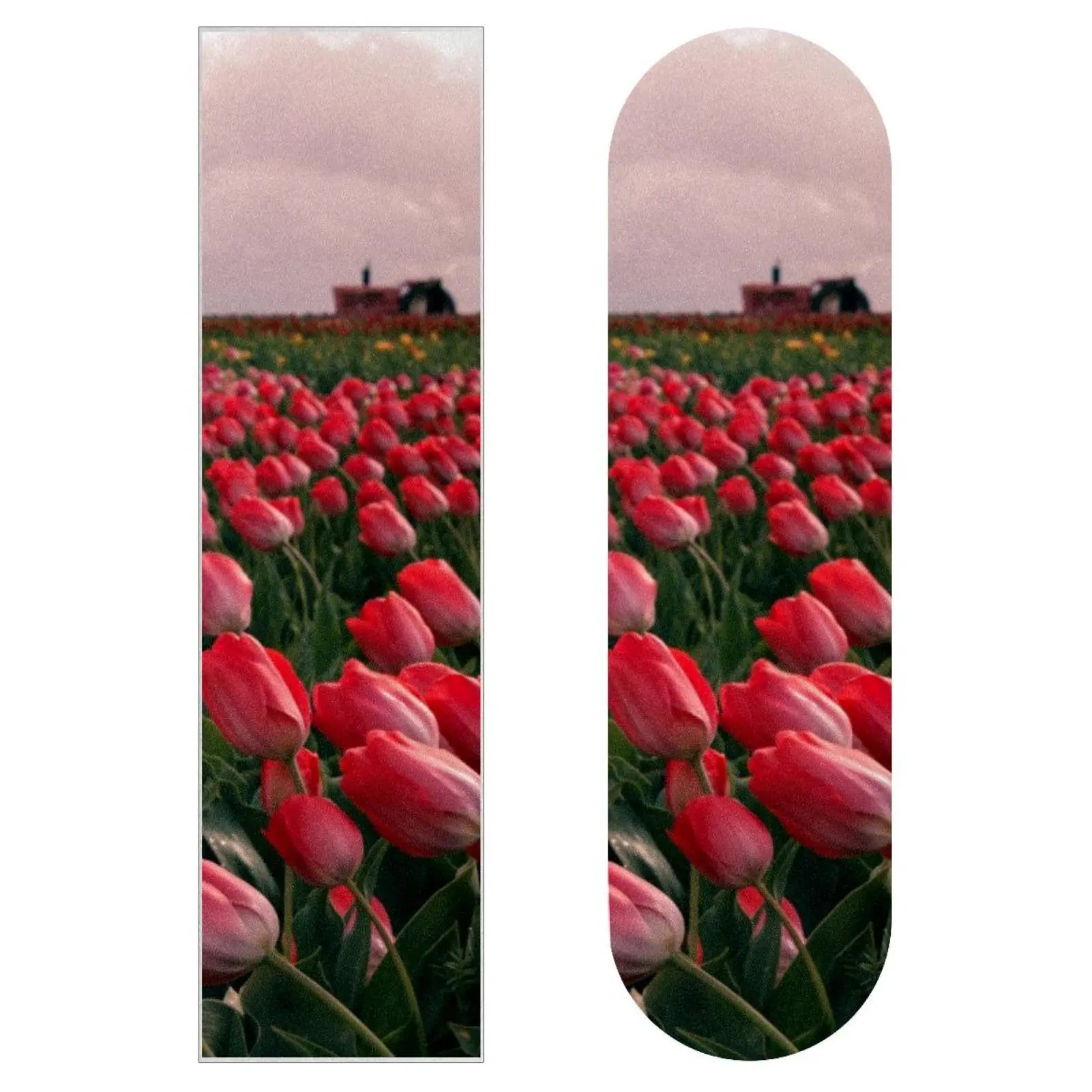 Skateboard Grip Tape Stickers,Red Flowers Pattern Non-Slip Tape Sticky Scooter Griptape Longboard Deck Sandpaper,33 X 9 Inch