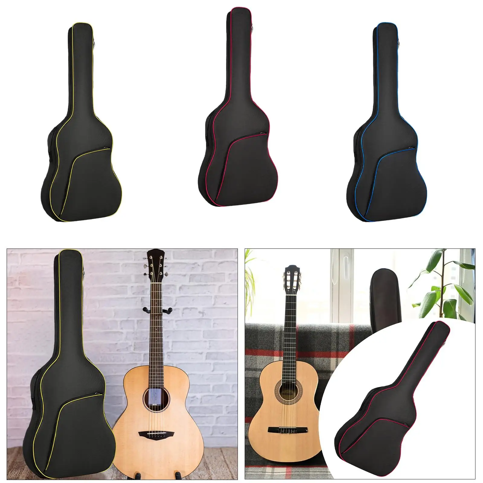 Electric Guitar Bag 40inch 41inch Double Strape Bass Bag AntiSlip Bottom Guitar Backpack for Home Folk Guitar Acoustic Guitar