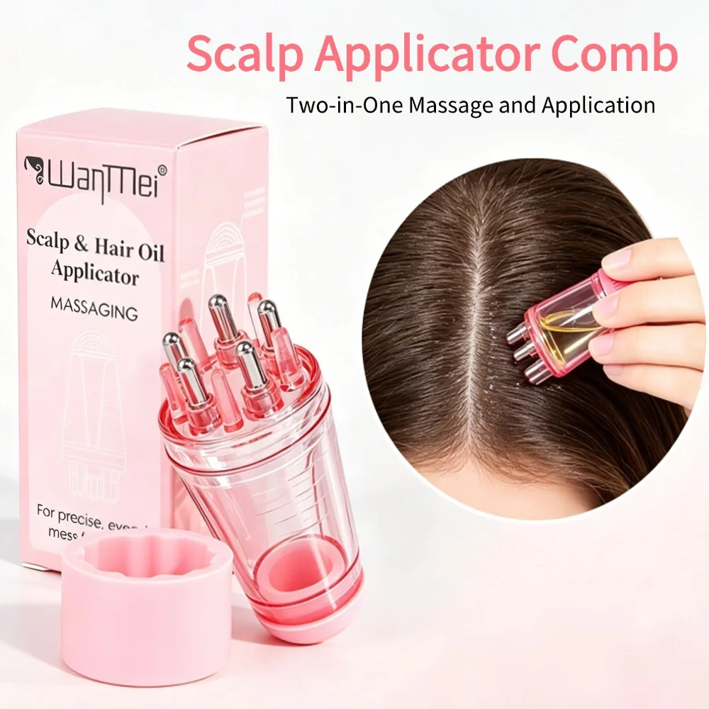 Scalp Applicator Comb For Minoxidil Essence Hair Serum Roller Ball Massage Head Essential Oil Liquid Smear Bottle Hair Care Tool