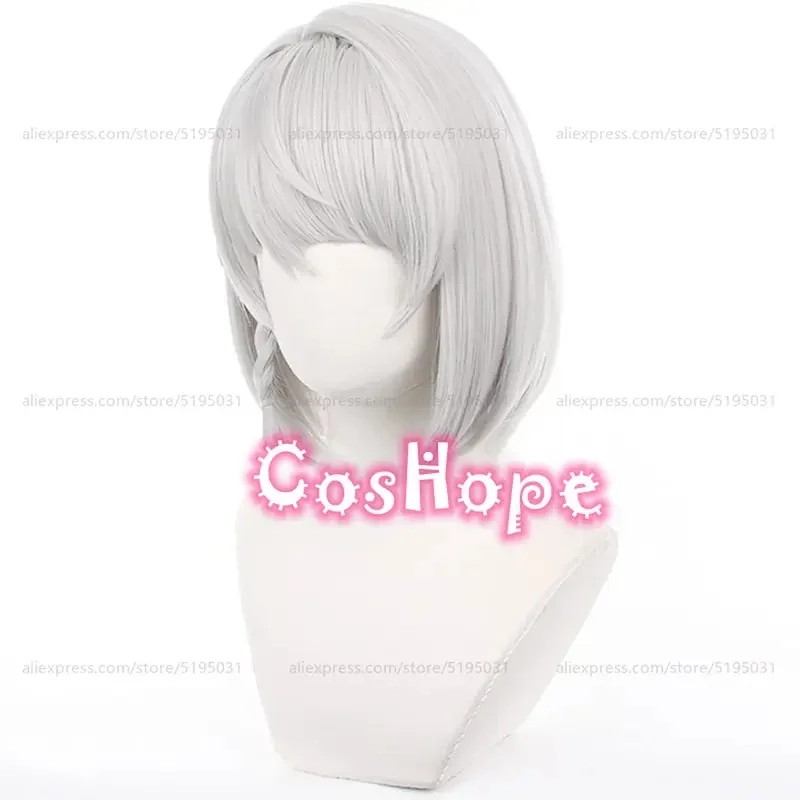 c'3,f\6;h'ZZZ Anby Demara 32cm Short Hair Silver White Wig Cosplay Anime Wigs Heat Resistant Synthetic Wig7;b'9.j/2\