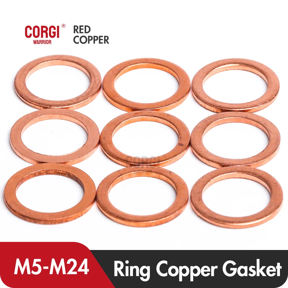 

M5 M6 M8 M10 M12 M14 M16 M18 M20 M22 M24 DIN7603 Boat Red Brass Copper Crush Sealing Washer Flat Seal Ring Gasket Washers