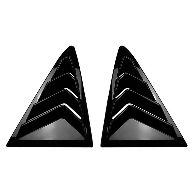 A13F-Car Rear Triangular Window Louvers Shutters Blinds Cover Trim For Ford Fiesta MK8 2018+