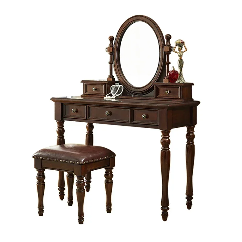 Hot salesAmerican country solid wood dresser bedroom Internet celebrity dresser mini simple small dresser makeup table