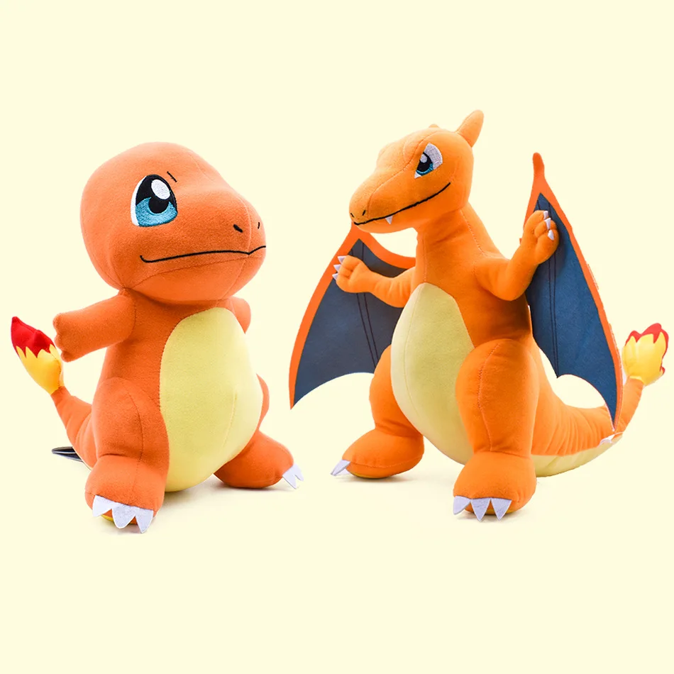 POKEMON Standing Flame Dragon Little Fire Dragon Evolution Version Flame Dragon Doll Plush Toy Pocket Monster Plush Toy Children