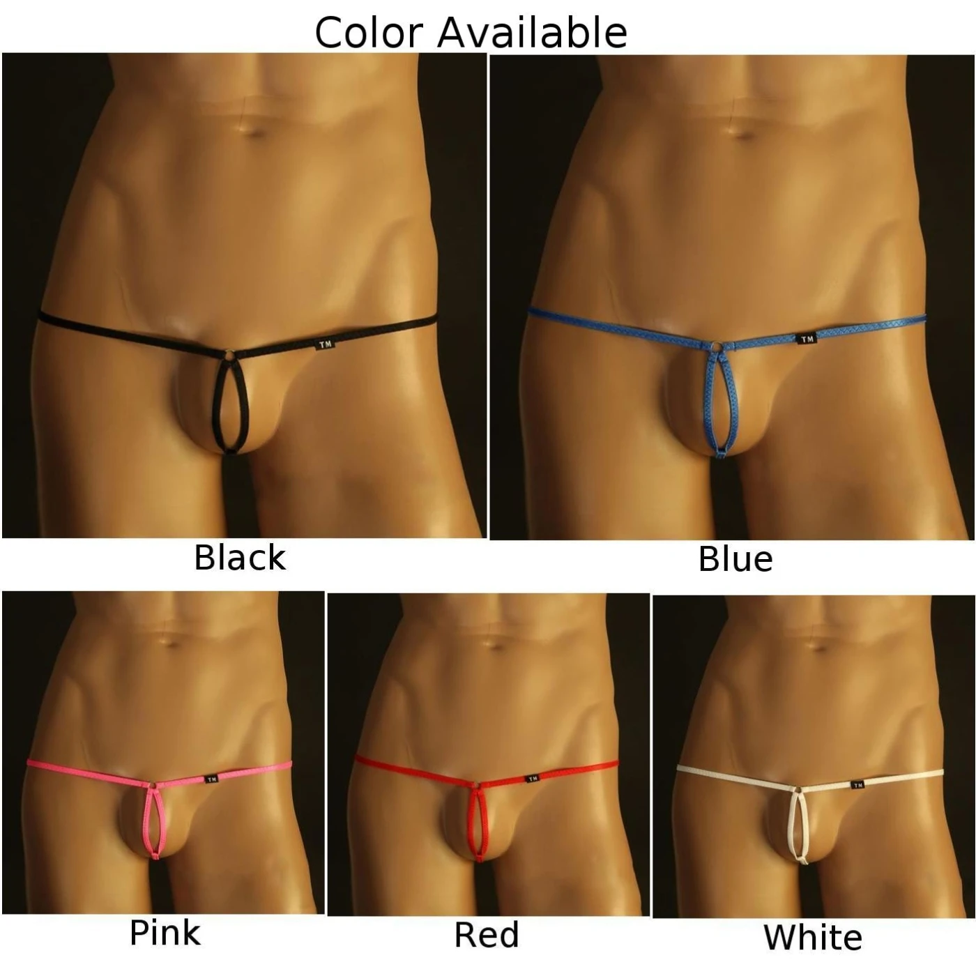 Herren G-String Unterwäsche T-Back Slips sexy niedrige Bikini Riemen offener Rücken Unterhose Tanga Slips ausgesetzt Schwanz Dessous