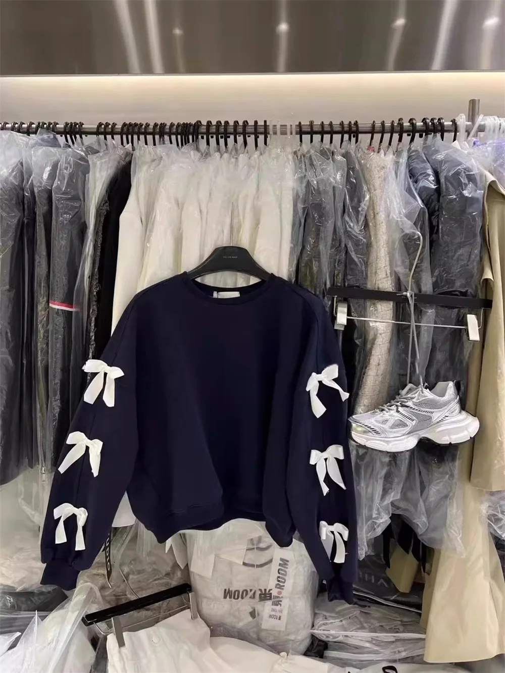 2025 Autumn New Design Style Western Style Loose and Versatile Bow Round Neck Long Sleeve Hoodie for Women