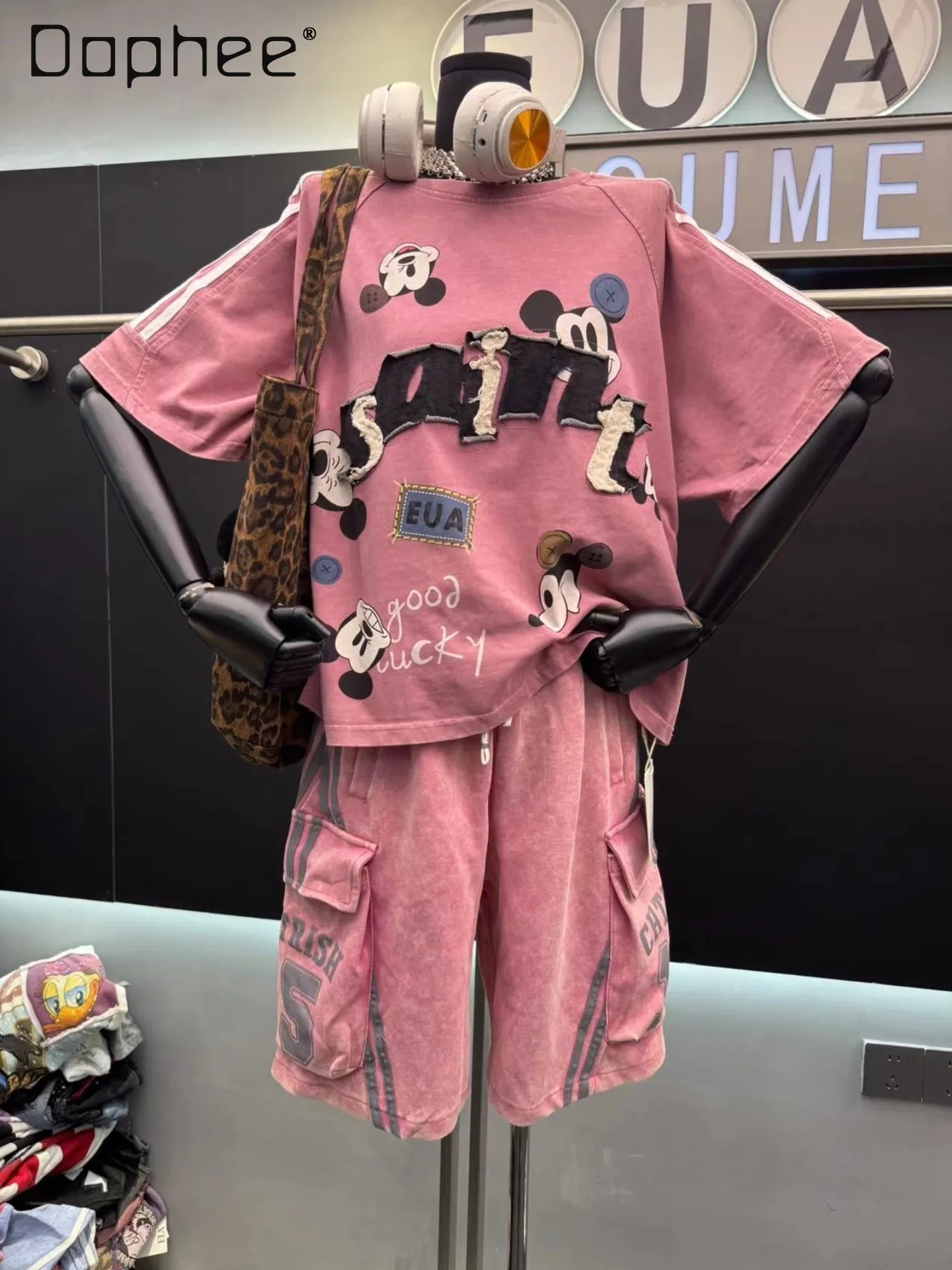 

Новая женская футболка с коротким рукавом и принтом, свободного кроя, дизайнерский укороченный топ, мультяшная футболка, одежда в стиле кавай, коллекция Весна-Лето 2026