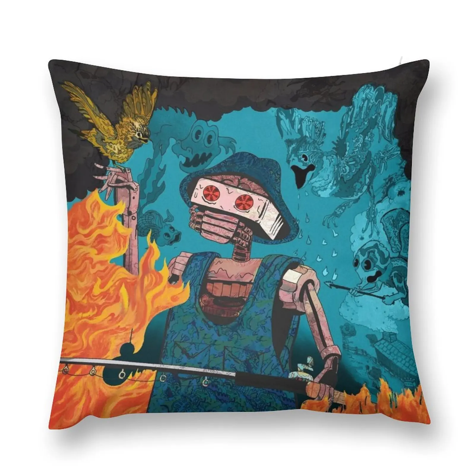 Fishing For Fishies, Han Tyumi, King Gizzard Throw Pillow Cushions For Decorative Sofa Cushions Cushion Cover Luxury pillow