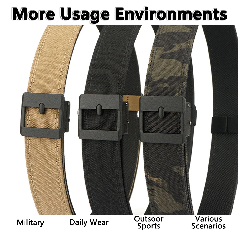 TUSHI Nowy 130cm Pas EDC Casual z Automatyczną Klamrą Taktyczny Pas Outdoorowy dla Mężczyzn Gruby Nylonowy Sztywny Pas Wojskowy Mocny Pas Męski