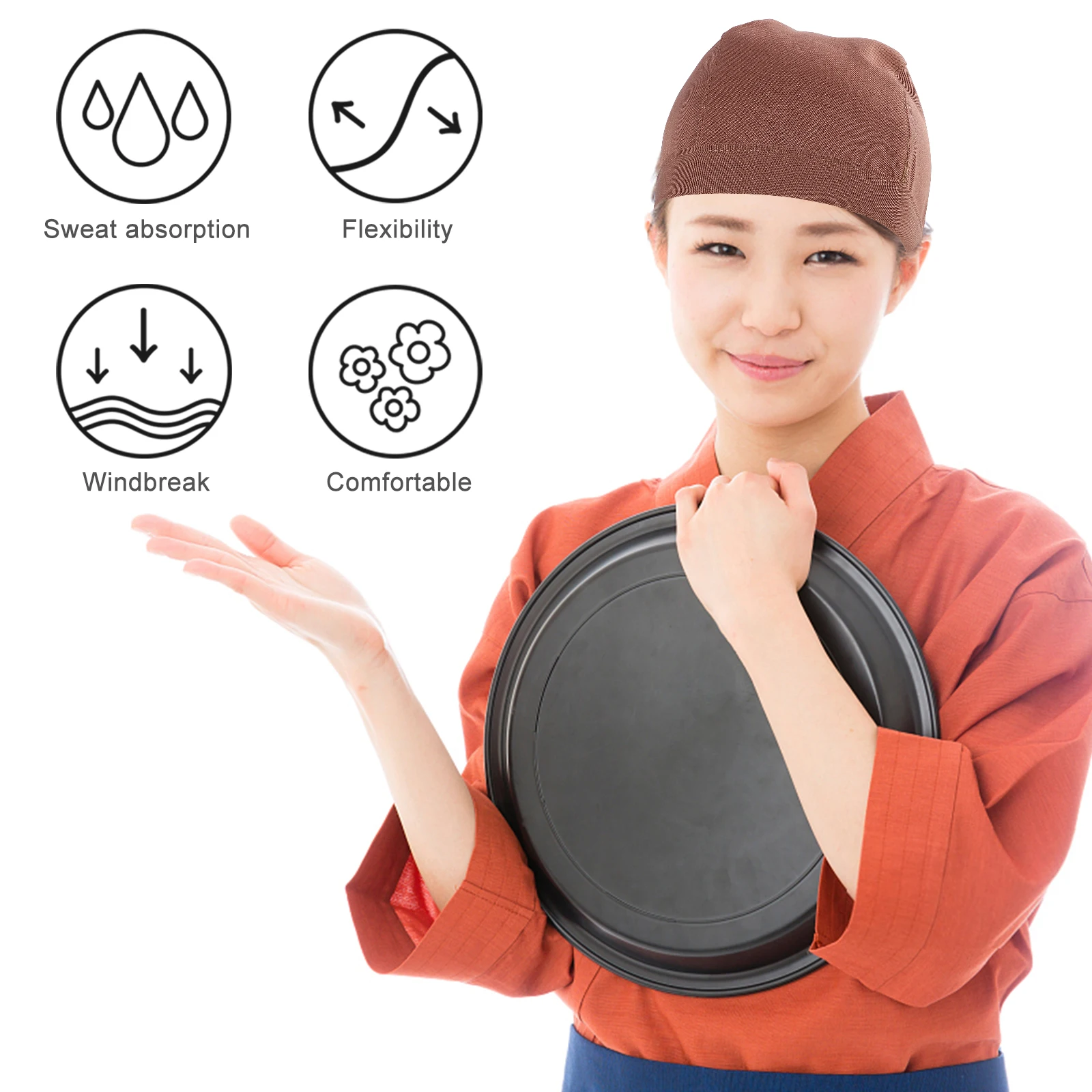

2pcs Chef Turban Hats Adjustable Cotton Bandana Cooking Caps for Men Women Catering Hotels Restaurants Kitchens Comfortable