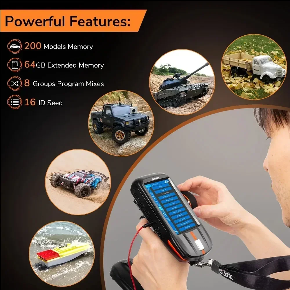Radiolink RC8X 2.4G 8CH 4.3inch LCD Touch Screen Transmitter Compatible with TBS CRSF R8FG R4FGM Receiver for RC Car Boat Robot view 3