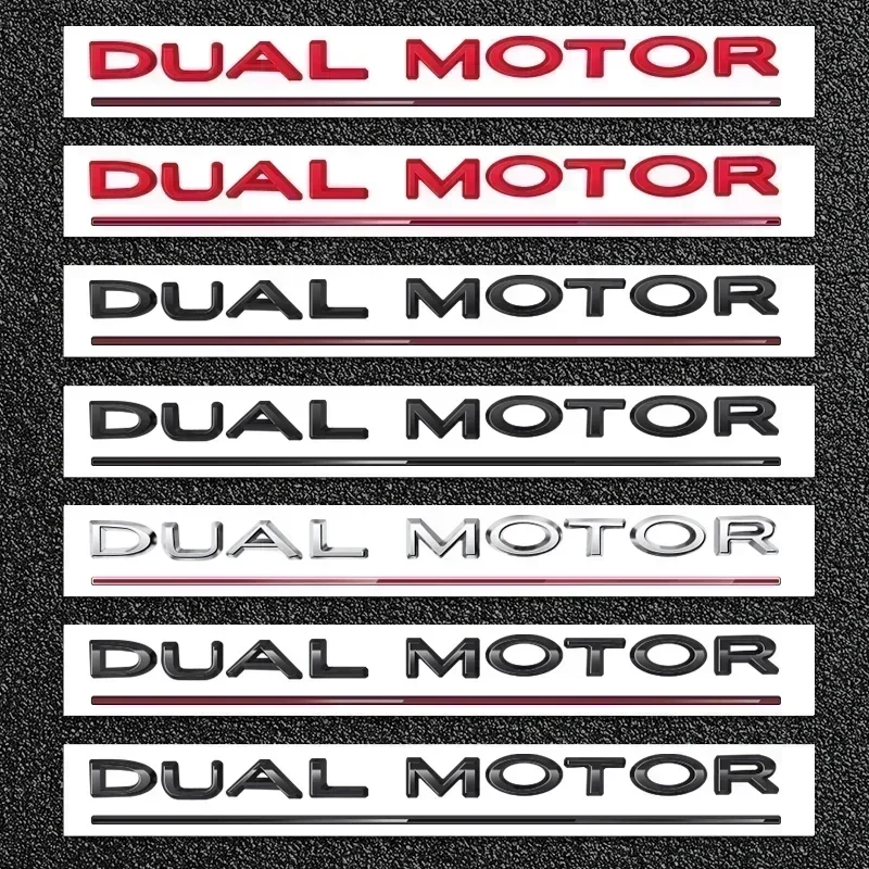 Эмблема двойного двигателя для Tesla Model 3 Y S X, аксессуары, подчеркнутые буквы, логотип, производительность, Зеркальная Наклейка, хромированная 3D наклейка
