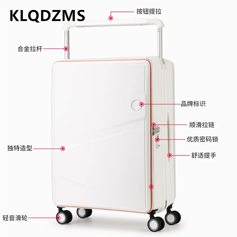 KLQDZMS ABS+PC Suitcase Front Opening Boarding Case 20