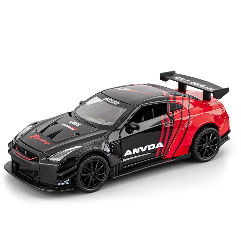 JDM 1:32 Nissan GTR R35 Skyline Ares Alloy Metal Diecast Model Car High Simulation Miniature Indoor Boutique Decoration Children