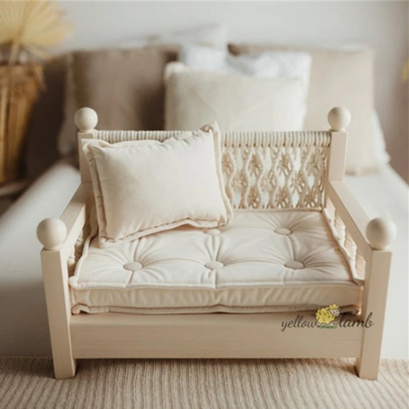 

Newborn Photogtaphy Props Portable Small Wooden Baby Bed Chair Furniture Shooting Props Studio Accessories Children Photos