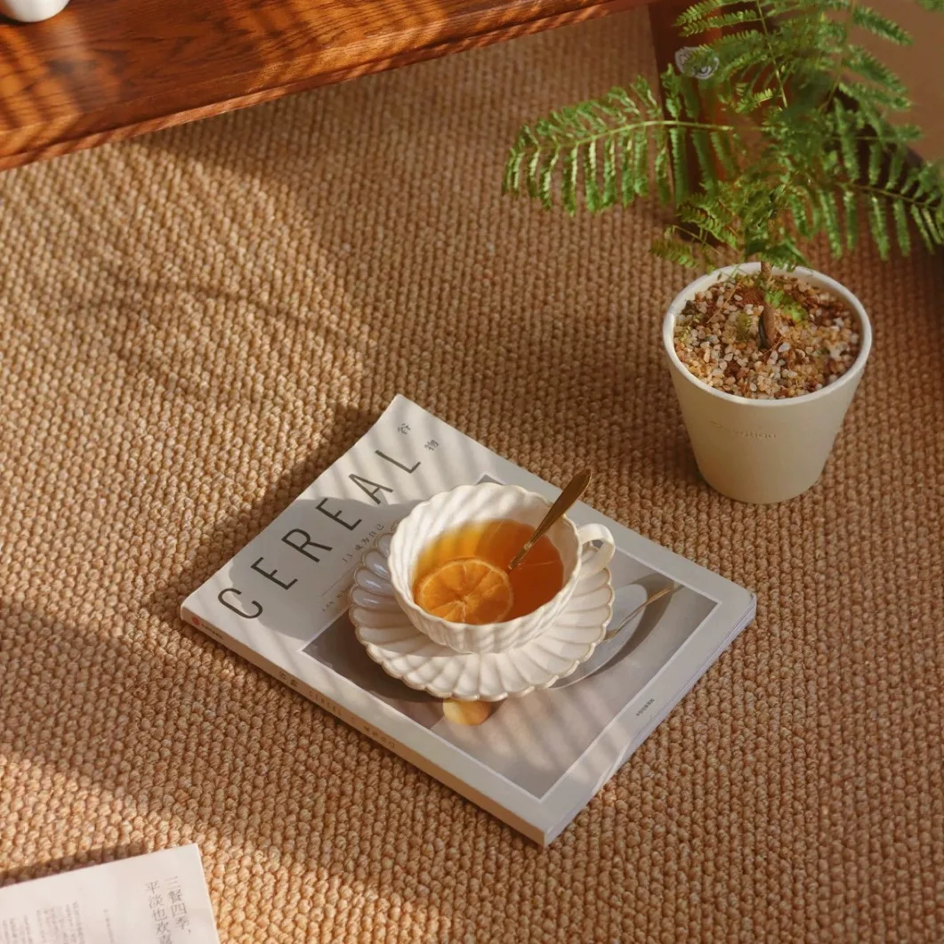 Retro kiln change chrysanthemum ceramic mug hand painted underglaze color coffee cup saucer household dessert cup bowl