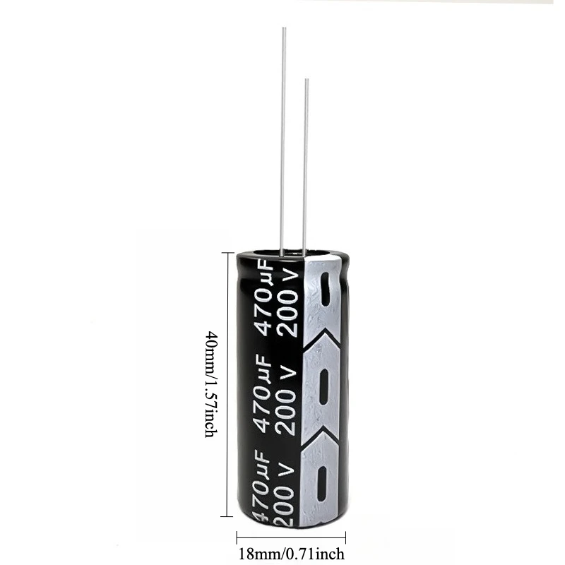 

8pcs 200V 470uF Electrolytic Capacitor 105C High Temp Radial Long Life 18x40mm for Power Supply Amplifier