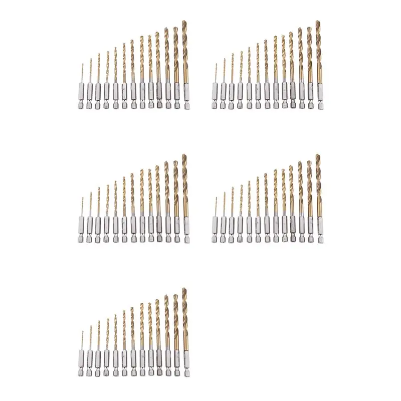 【flash-deal】65pc-hss-titanium-coated-drill-bit-set-with-1-4inch-hex-shank