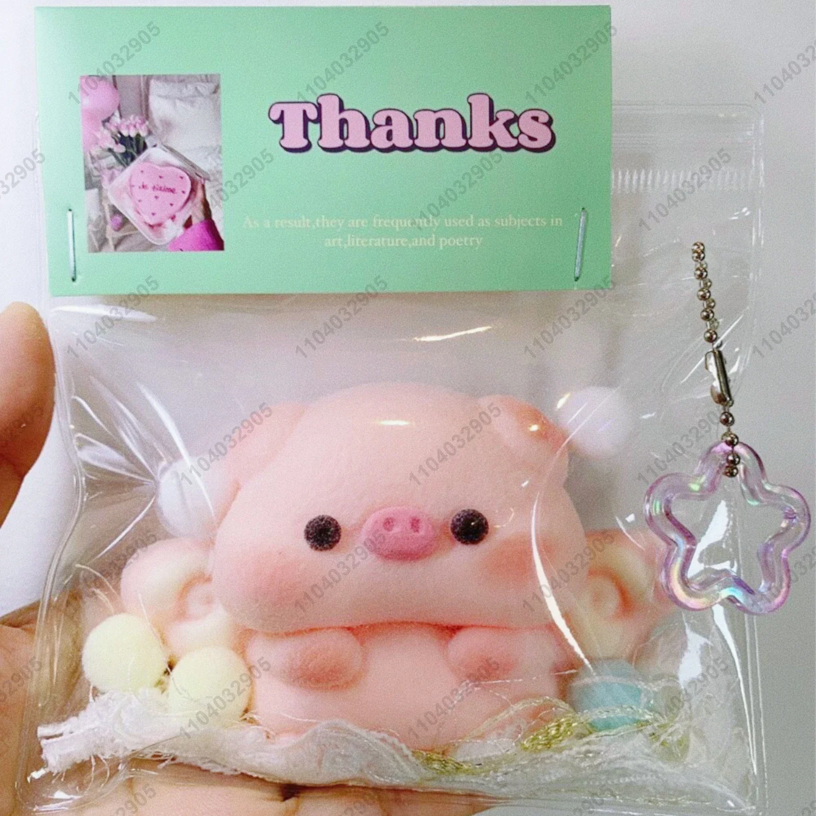 Pink Piggy Taba Squishy Silicone Fuzzy Angle Pig Mochi Toy Mushy Squeeze Toy Hand Relax Stress Relief Gift Toys