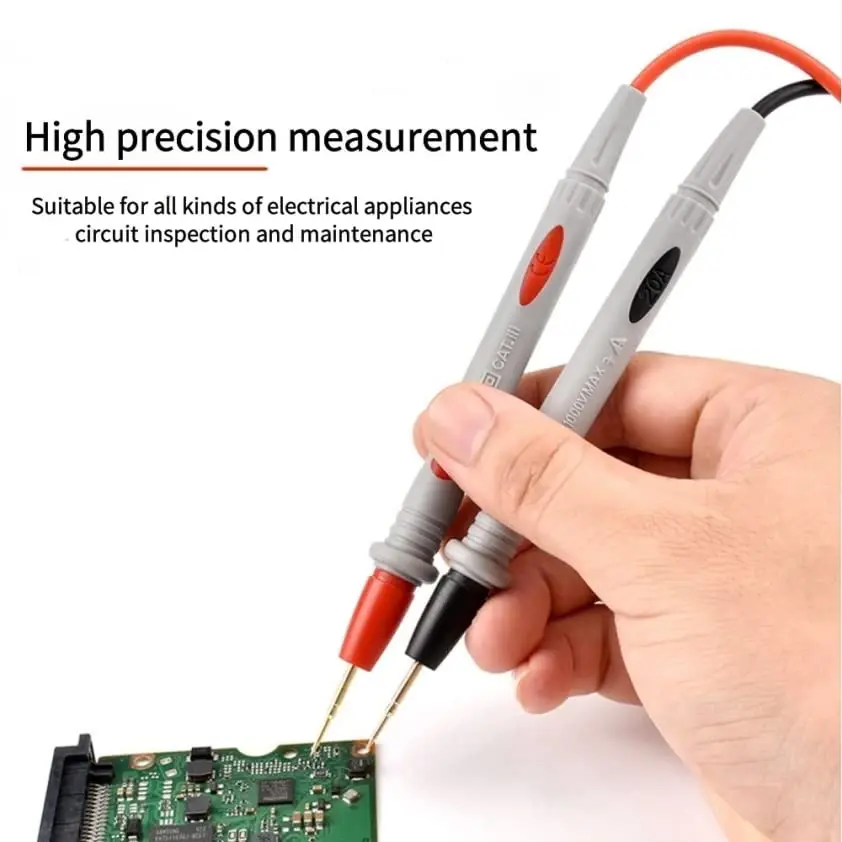 1000V 20A Multimeter Test Leads Probes Banana Plug, 24K Gold Digital Multimeter Probes Electrical Test Probe for most Multimeter image 6