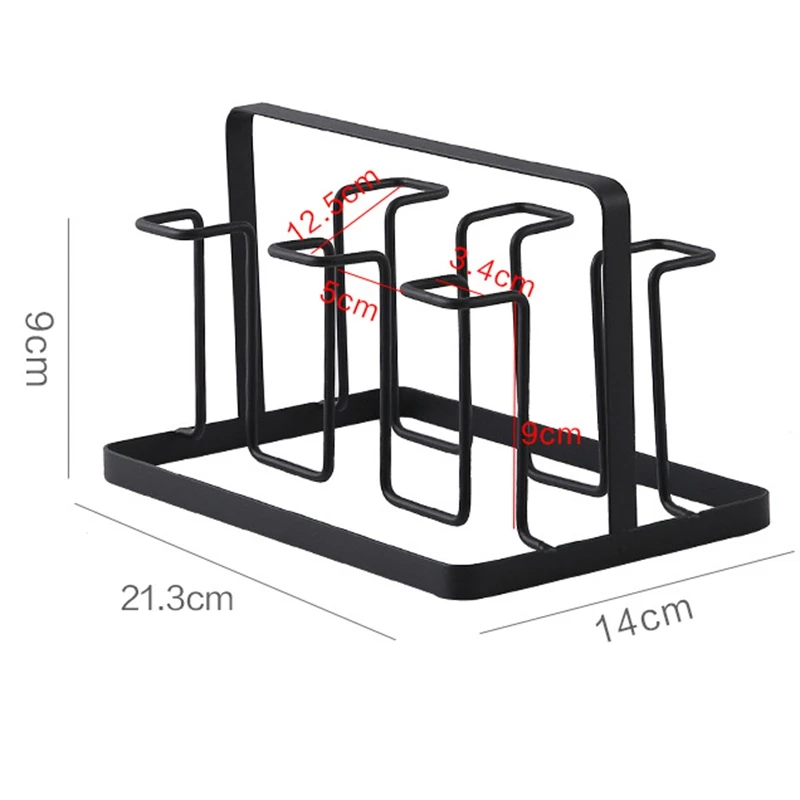 6 Glass Cups Stand Holder Drying Shelf Kitchen Water Cup Rack Home Hanging Drainer Storage Rack Accessories