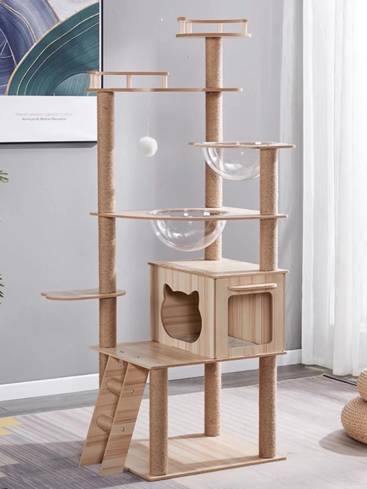 

climbing frame tree nest Space capsule Integrated climbing frame Tongtian pillar Sisal scratching