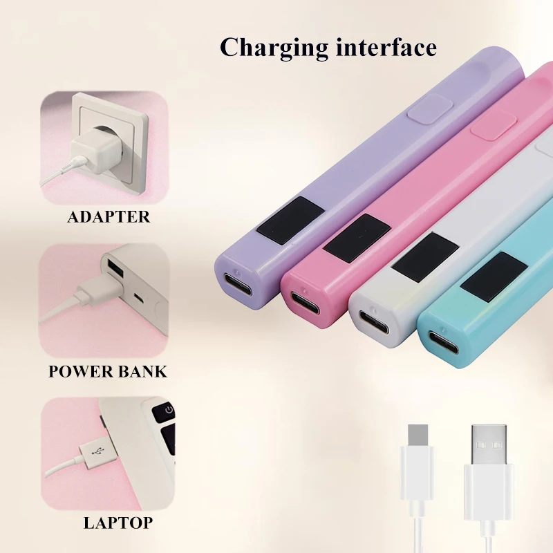 충전식 휴대용 미니 네일 램프 젤 폴리쉬 빠른 건조 플래시라이트 펜 USB 네일 드라이어 타입-C UV LED 네일 램프