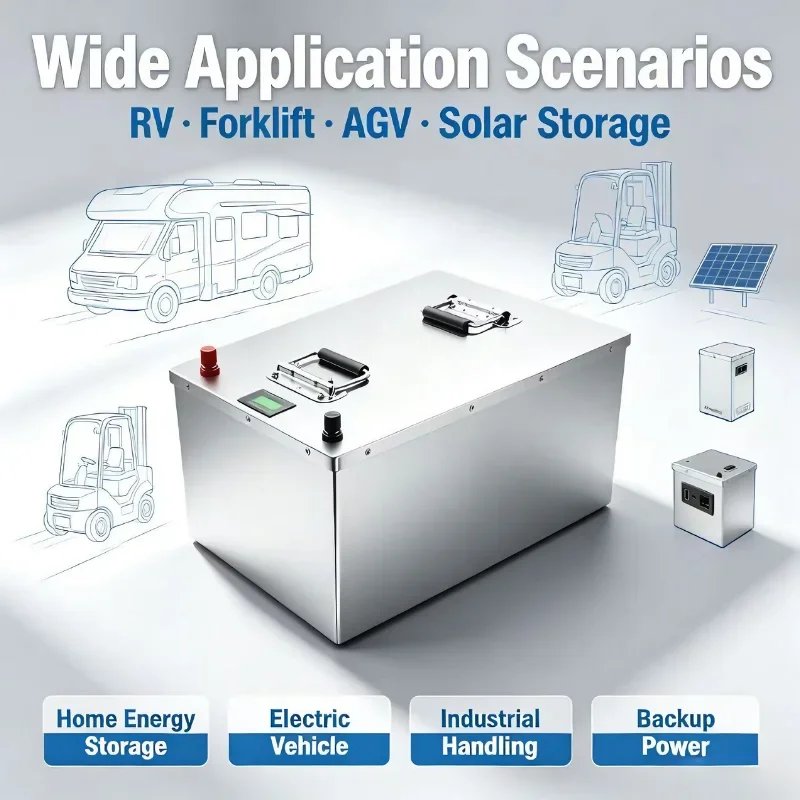 48V 50Ah-300Ah Li-ion Battery Pack, Built-in BMS with Charger, Power Supply for 8KW/12KW Airport Ground Support Equipment & Indu