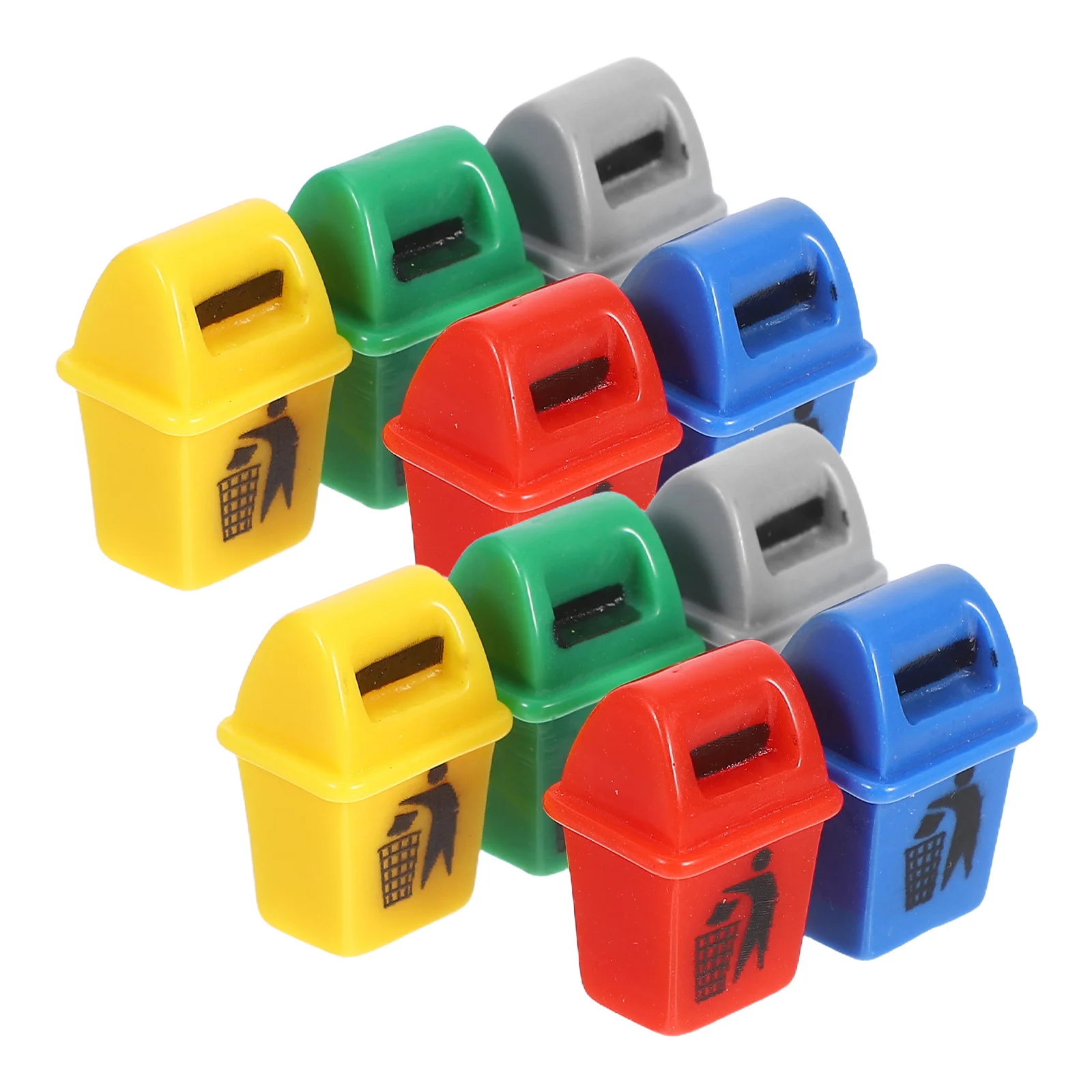 Poubelle Miniature pour maison de poupée, 10 pièces, seau de tri de recyclage réaliste pour Micro paysage féerique, décoration de jardin de maison