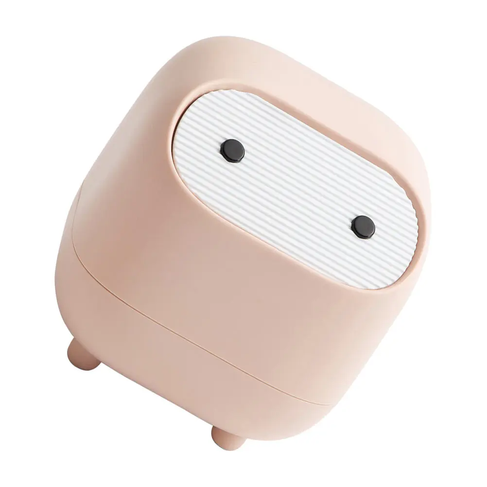 

Mini Trash Can Plastic PP Desktop Waste Container Home Office Dormitory Small Pressing Type Compost Bin Wastepaper