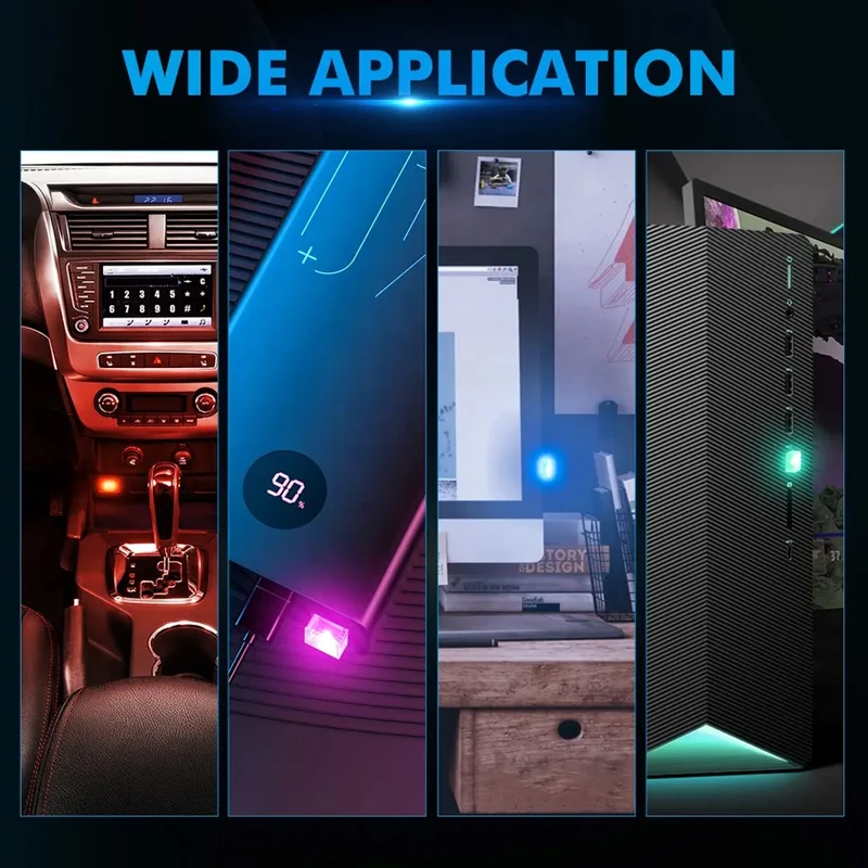 Car Mini Usb Light Flexible Neon Ambient Led Light Car Atmosphere Auto Decorative Lamp Car Interior Ambient Light Accessories