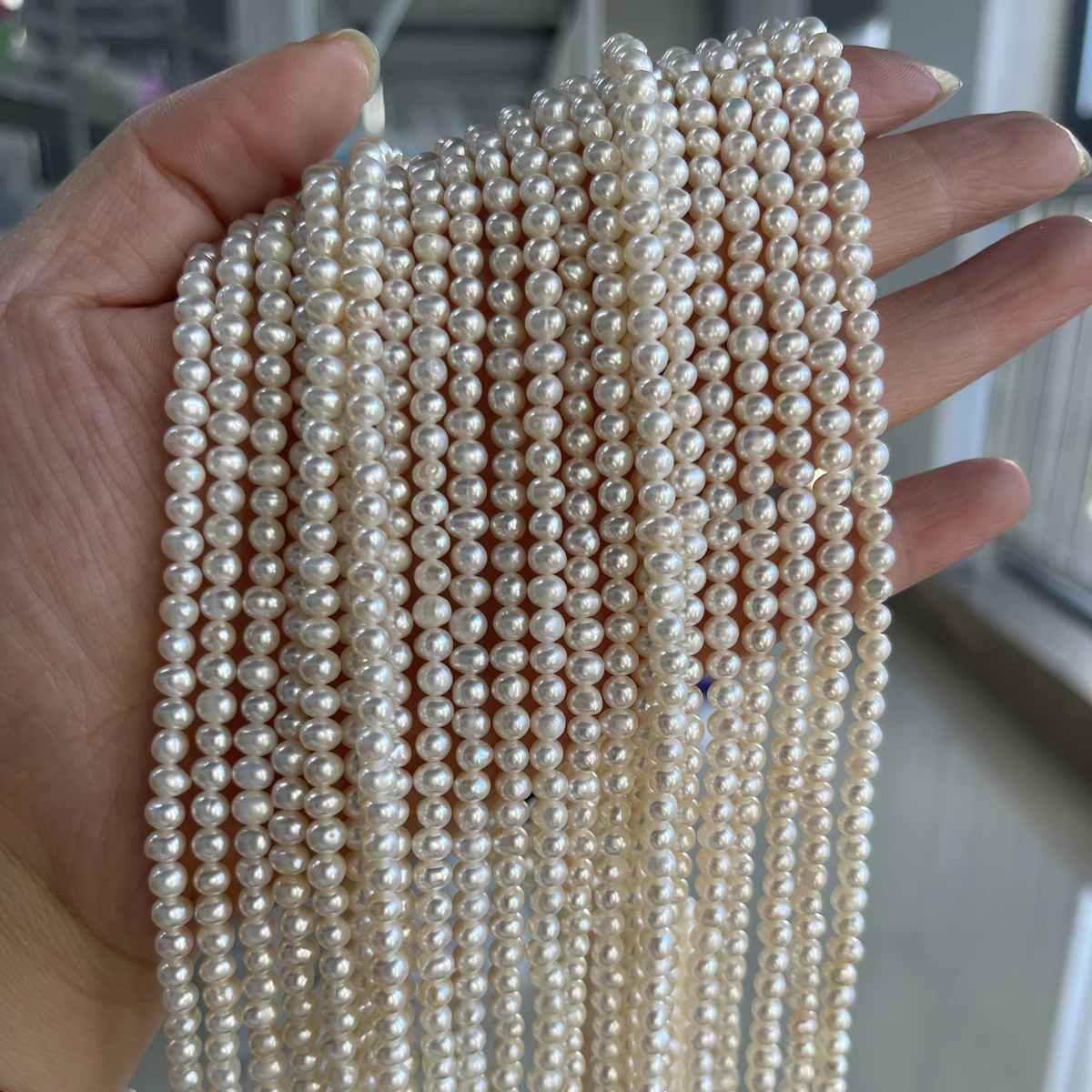 

AA 4-5mm Near-round Natural Freshwater Pearl Semi-finished Beads for Jewelry Making Supplies DIY Necklace Bracelet Accessories