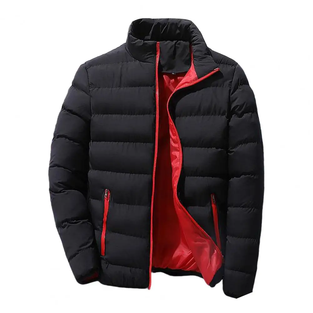 Stylish Men Overcoat Outerwear Long Sleeve Autumn Winter Zipper Pockets Jacket Men Parkas Thickened