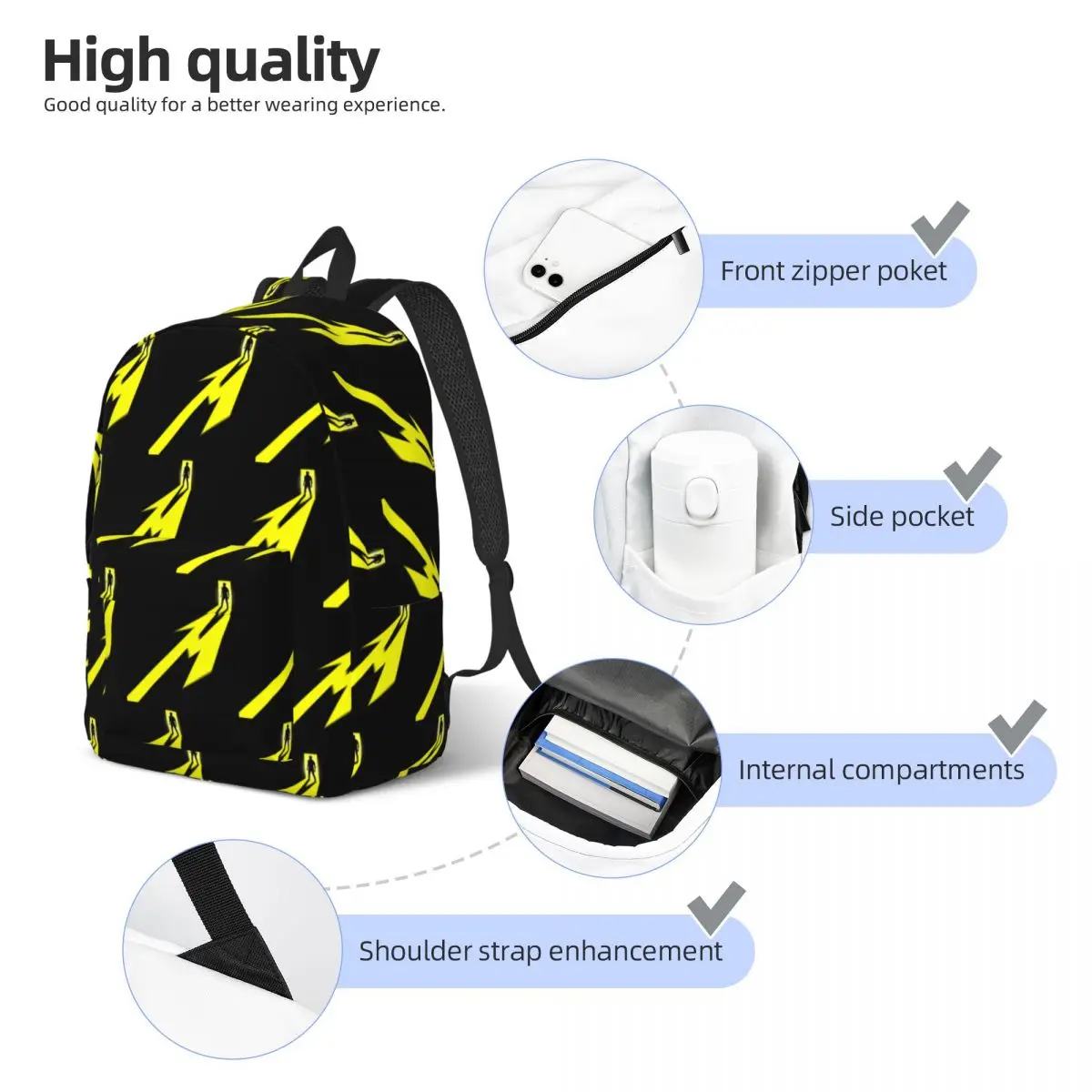 Metallicas M72 Word Tour  Student Backpack School Bag Hiking Travel Daypack for Boys Girls Fashion Bookbag Shoulder Bags