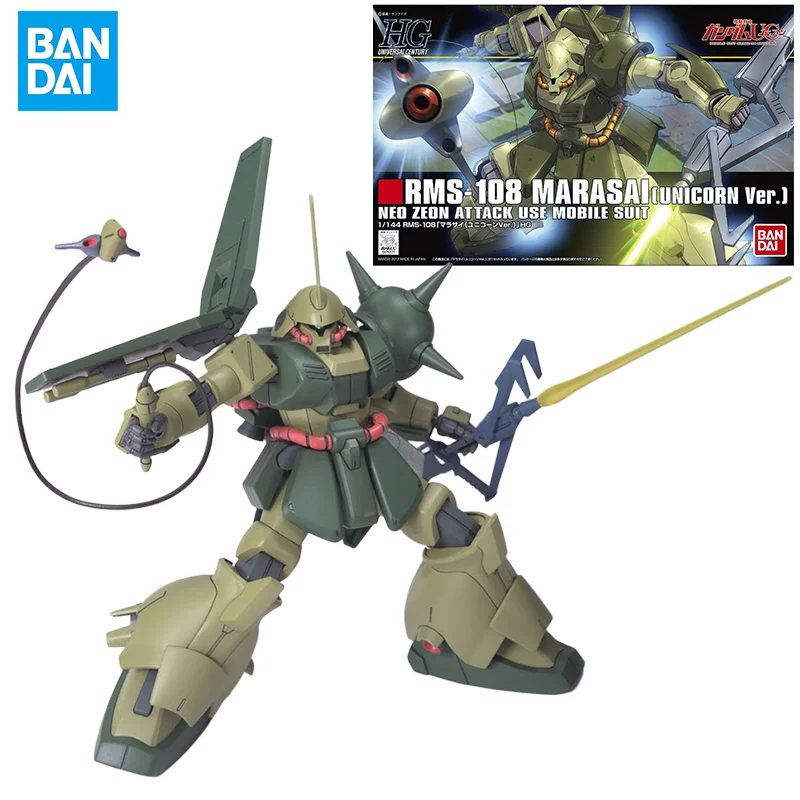 

Bandai Original GUNDAM Anime HGUC 1/144 RMS-108 MARASAI UNICORN VER. Action Figure Toys Collectible Model Gifts for Children